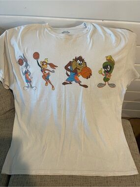 Space Jam A New Legacy Looney Tunes Basketball Graphic Tee Whit Large